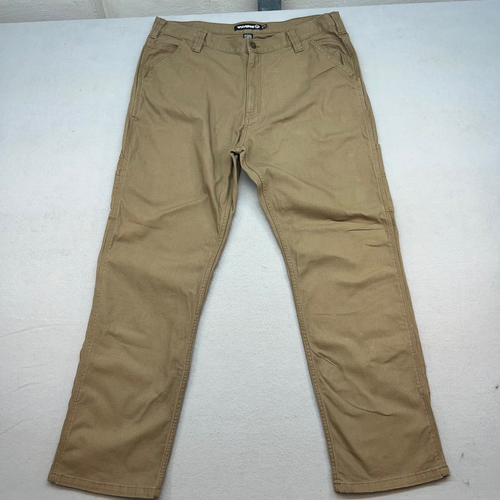 Wolverine Mens 38x32 Brown Canvas Carpenter Work Pants Utility Trousers